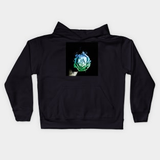 Blue green rose Kids Hoodie